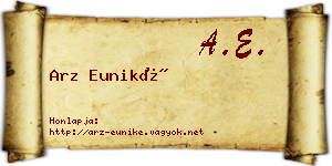 Arz Euniké névjegykártya
